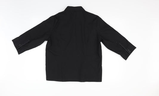 Womens UK Size 18 New Look Black Basic Button-Up
