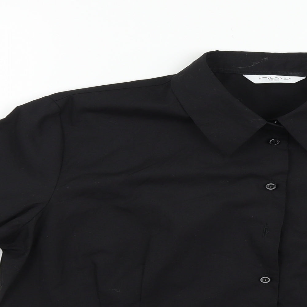 Womens UK Size 18 New Look Black Basic Button-Up