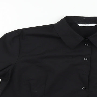 Womens UK Size 18 New Look Black Basic Button-Up