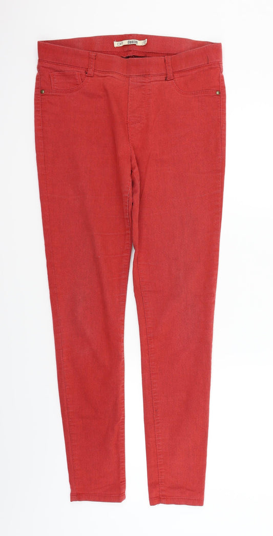 Womens UK Size 12 Dorothy Perkins Regular Fit  Red Trousers