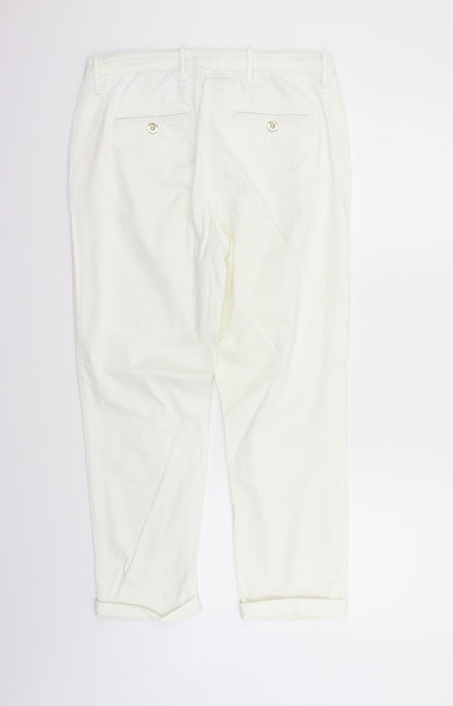 Womens UK Size 12 Marks and Spencer Regular Fit Sweatpants White Trousers