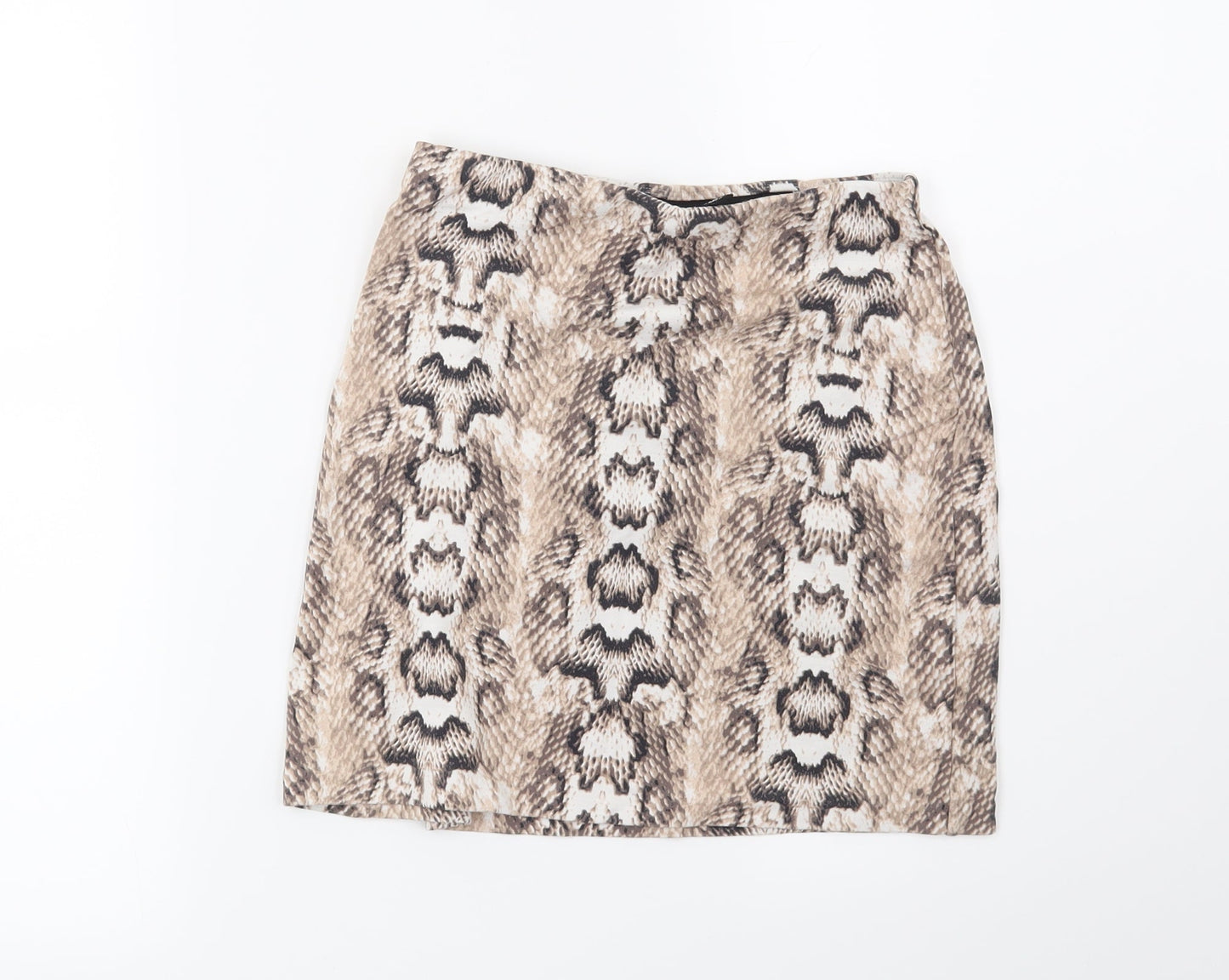 H&M Womens Beige Animal Print  Mini Skirt Size XS