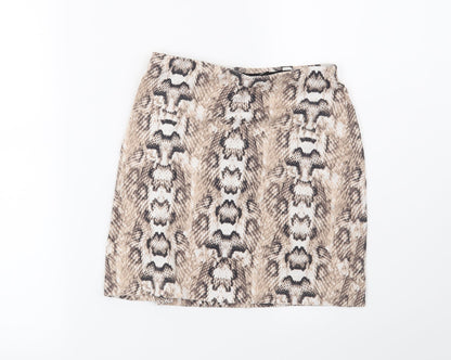 H&M Womens Beige Animal Print  Mini Skirt Size XS