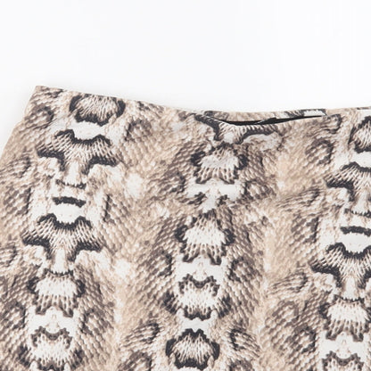 H&M Womens Beige Animal Print  Mini Skirt Size XS