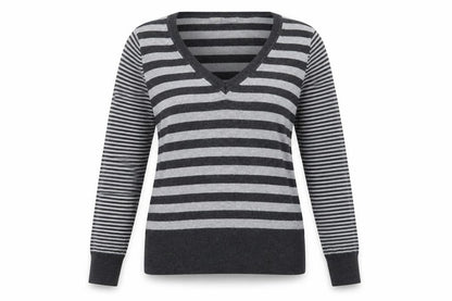 Marks & Spencer Womens Grey Striped  Pullover Jumper Size 12