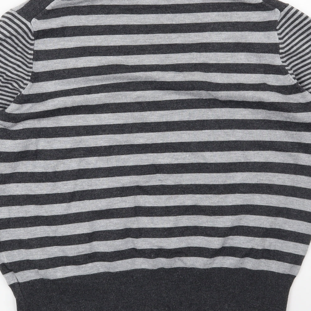 Marks & Spencer Womens Grey Striped  Pullover Jumper Size 12
