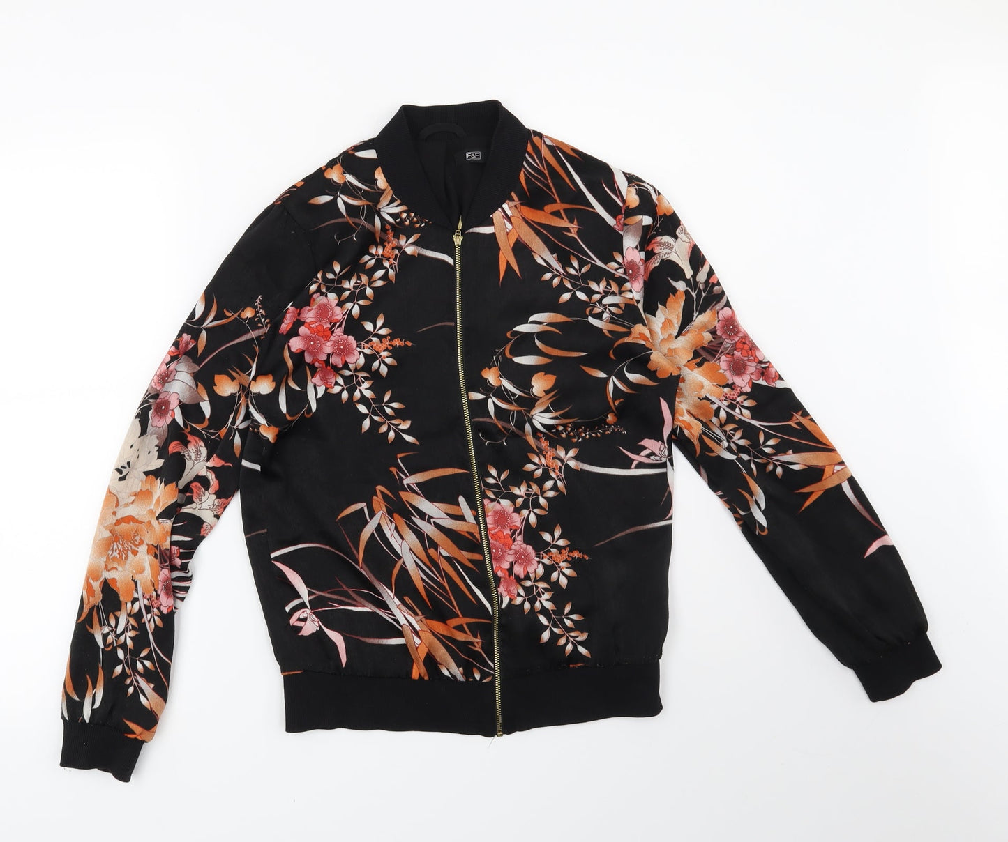 F&F Womens Black Floral  Jacket  Size 6