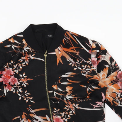 F&F Womens Black Floral  Jacket  Size 6