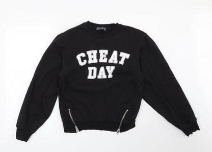 Primark Womens Black   Pullover Sweatshirt Size 6  - Cheat Day