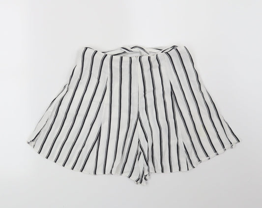 Miss Selfridge Womens White Striped  Hot Pants Shorts Size 6