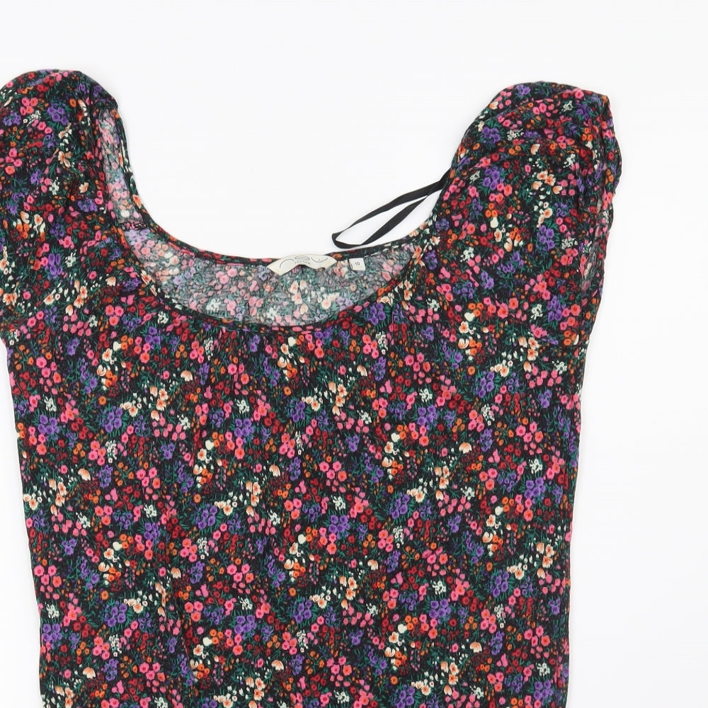 Womens UK Size 10 New Look Black Basic Blouse