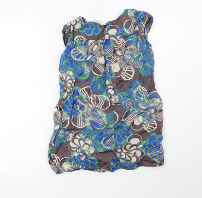 NEXT Girls Brown Geometric  Basic Blouse Size 9 Years