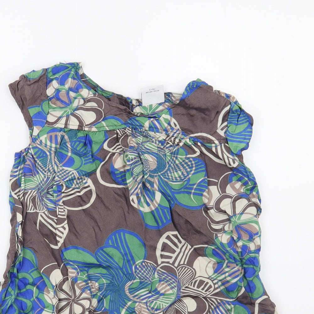 NEXT Girls Brown Geometric  Basic Blouse Size 9 Years