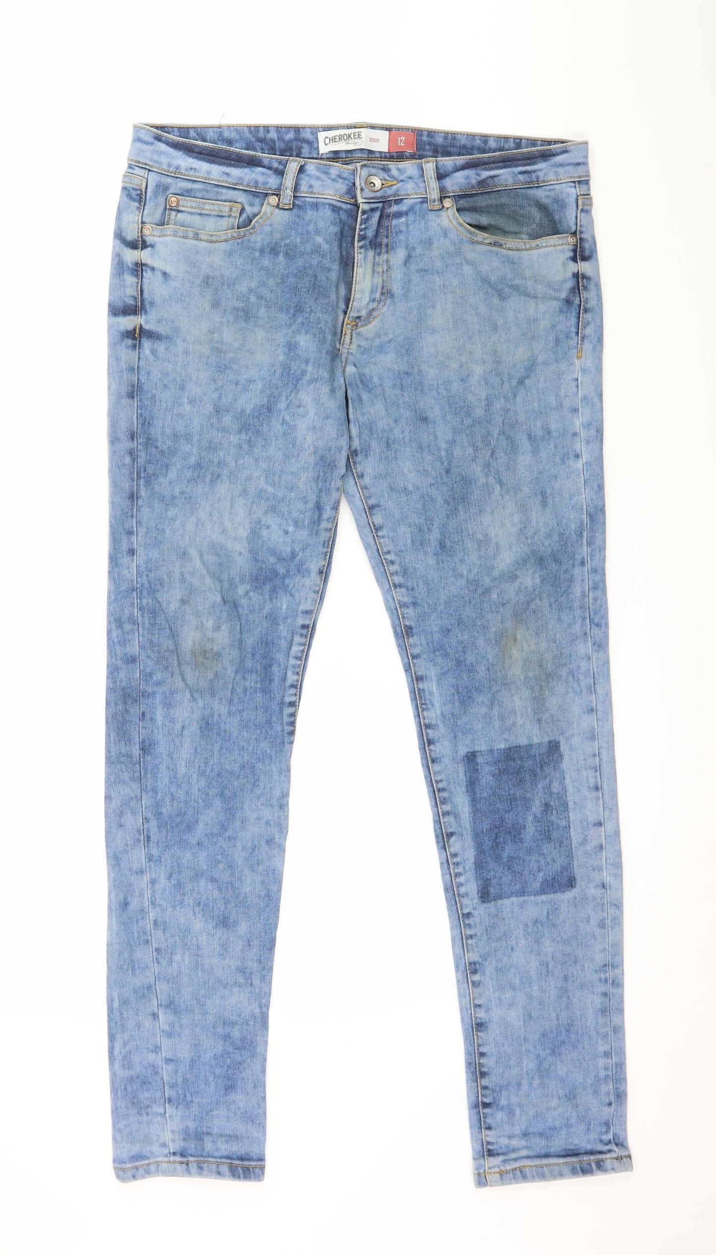 Cherokee Womens Blue  Denim Straight Jeans Size 12 L29 in