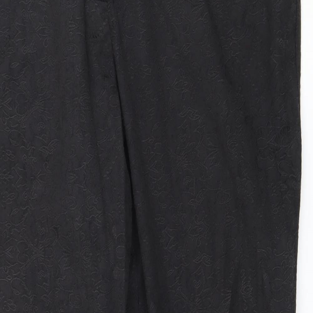 F&F Womens Black Floral  Trousers  Size 14 L28 in