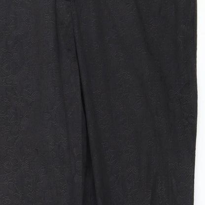 F&F Womens Black Floral  Trousers  Size 14 L28 in