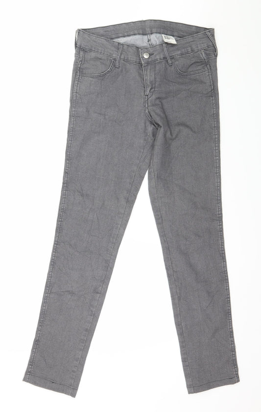 Womens UK Size 29 in H&M Regular Fit Skinny Grey Jeans