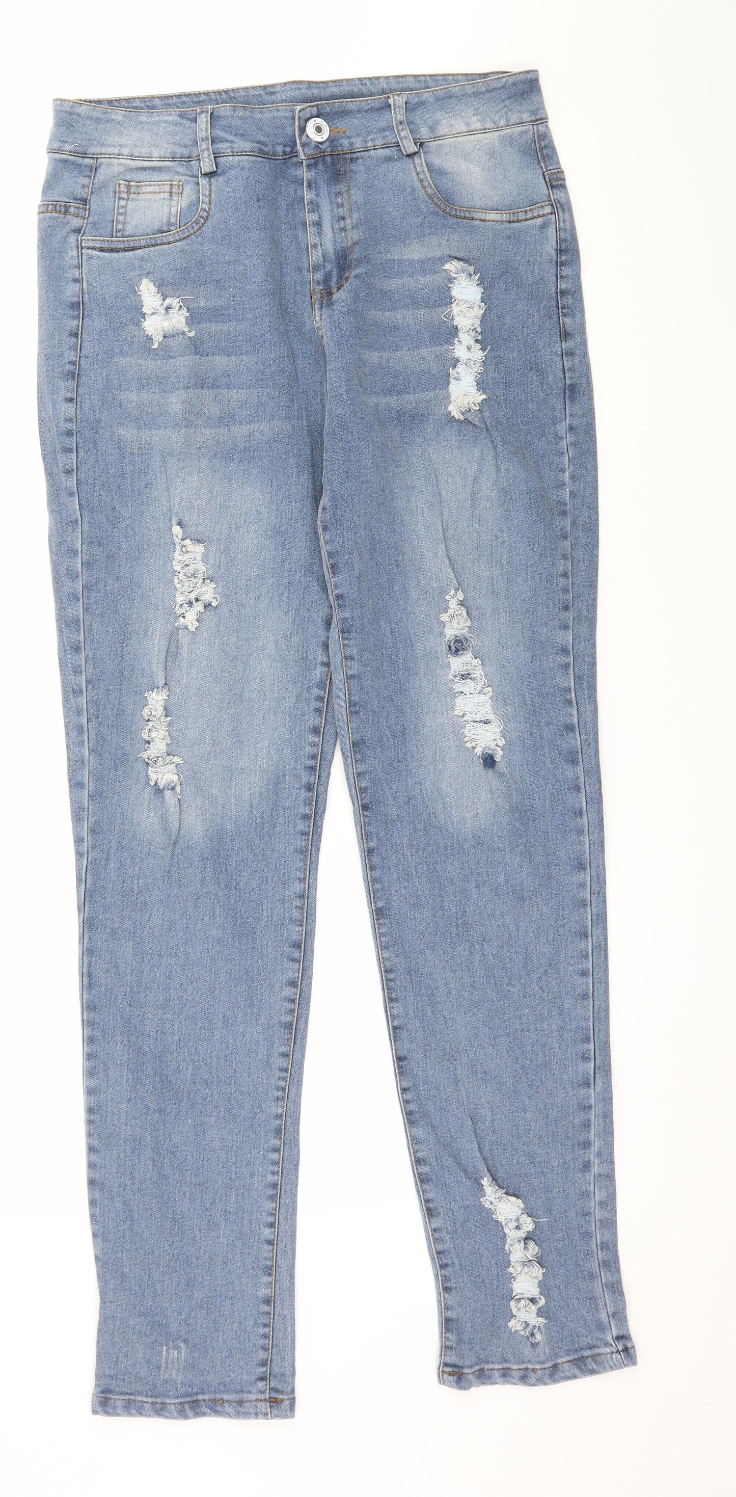 Womens UK Size 32 in Preworn Regular Fit Straight Blue Jeans