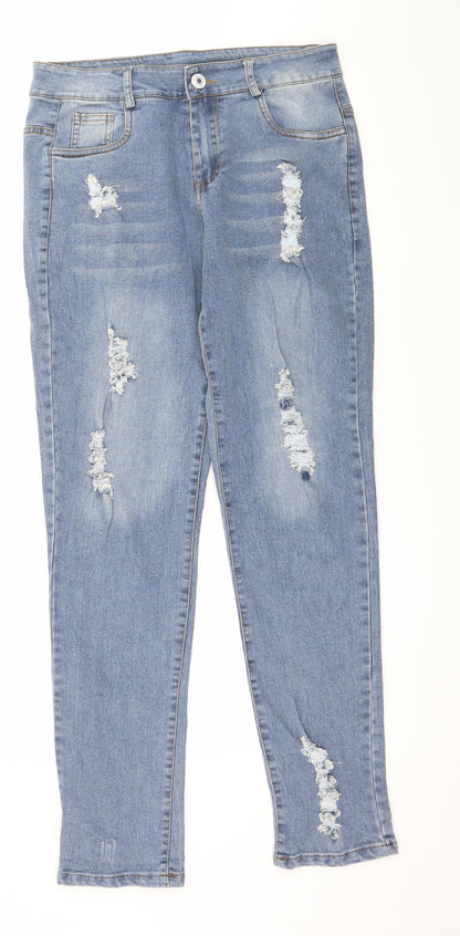 Womens UK Size 32 in Preworn Regular Fit Straight Blue Jeans