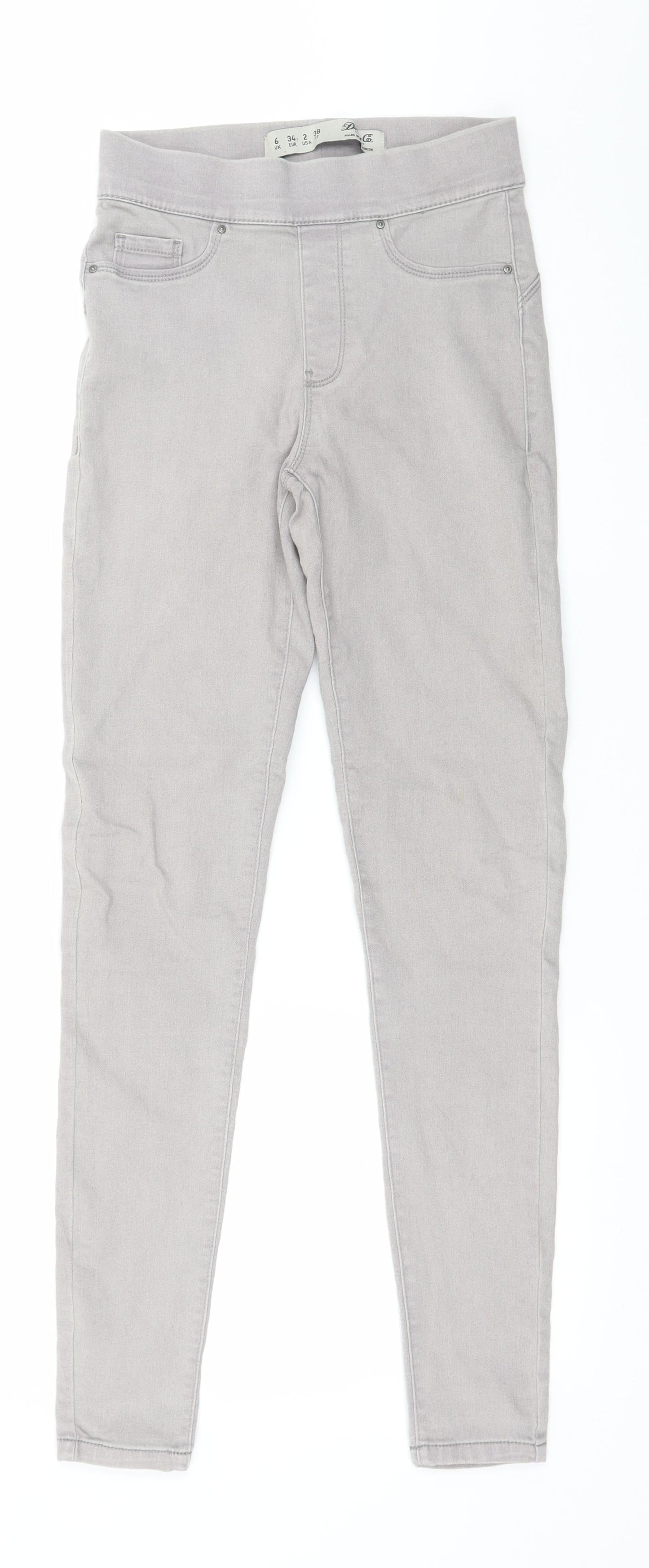 Denim & Co. Womens Grey  Denim Jegging Jeans Size 6 L28 in