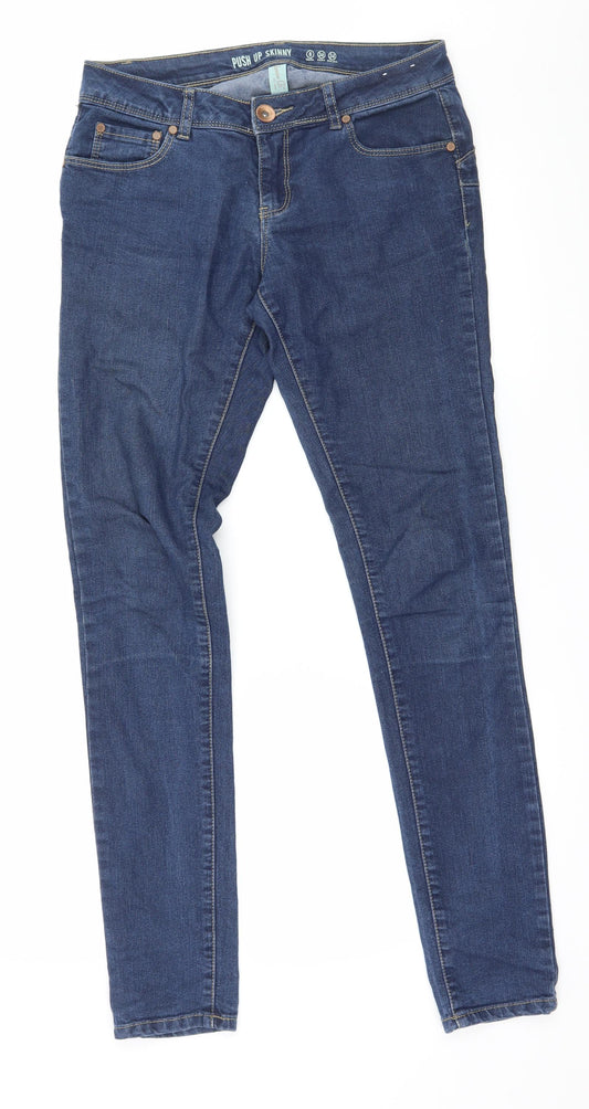Denim & Co. Womens Blue  Denim Skinny Jeans Size 8 L31 in