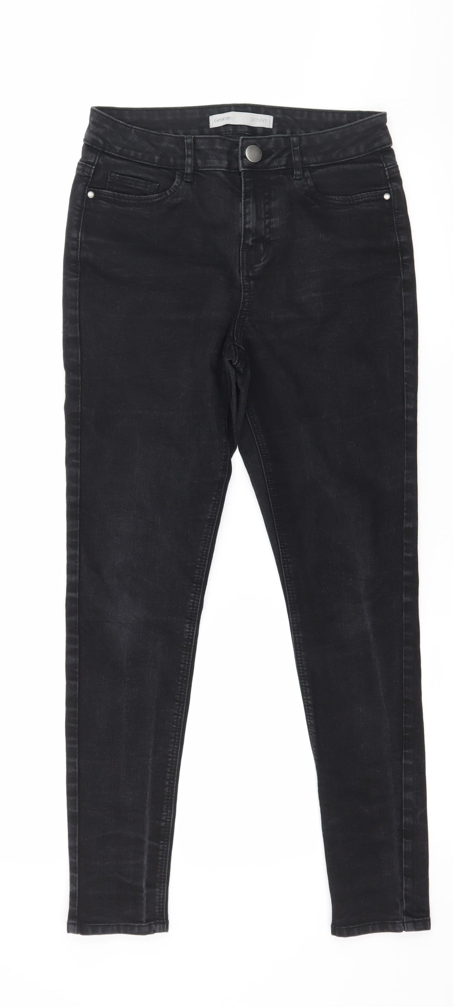 George Womens Black  Denim Skinny Jeans Size 10 L27 in