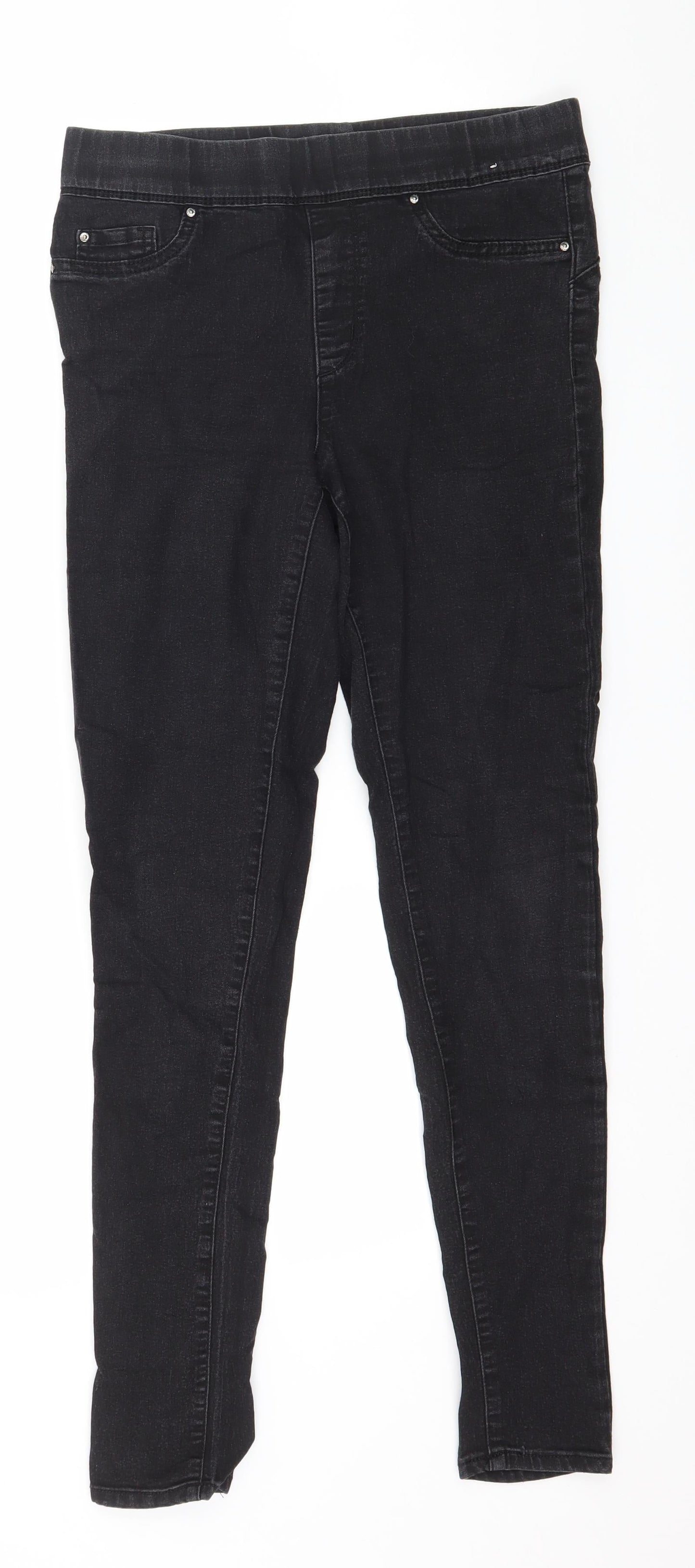 Denim & Co. Womens Grey  Denim Jegging Jeans Size 10 L28 in