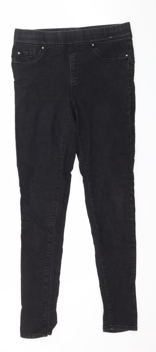 Denim & Co. Womens Grey  Denim Jegging Jeans Size 10 L28 in