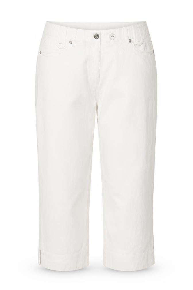 Womens UK Size 14 C&A Regular Fit Capri White Jeans