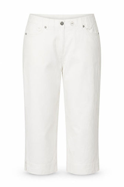 Womens UK Size 14 C&A Regular Fit Capri White Jeans