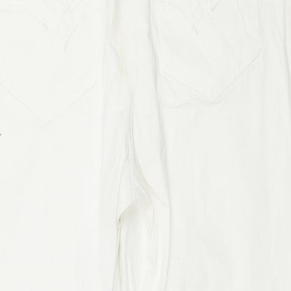 C&A Womens White  Denim Capri Jeans Size 14 L23 in