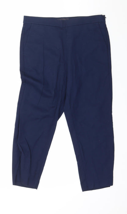 Womens UK Size 12 Marks and Spencer Regular Fit  Blue Trousers