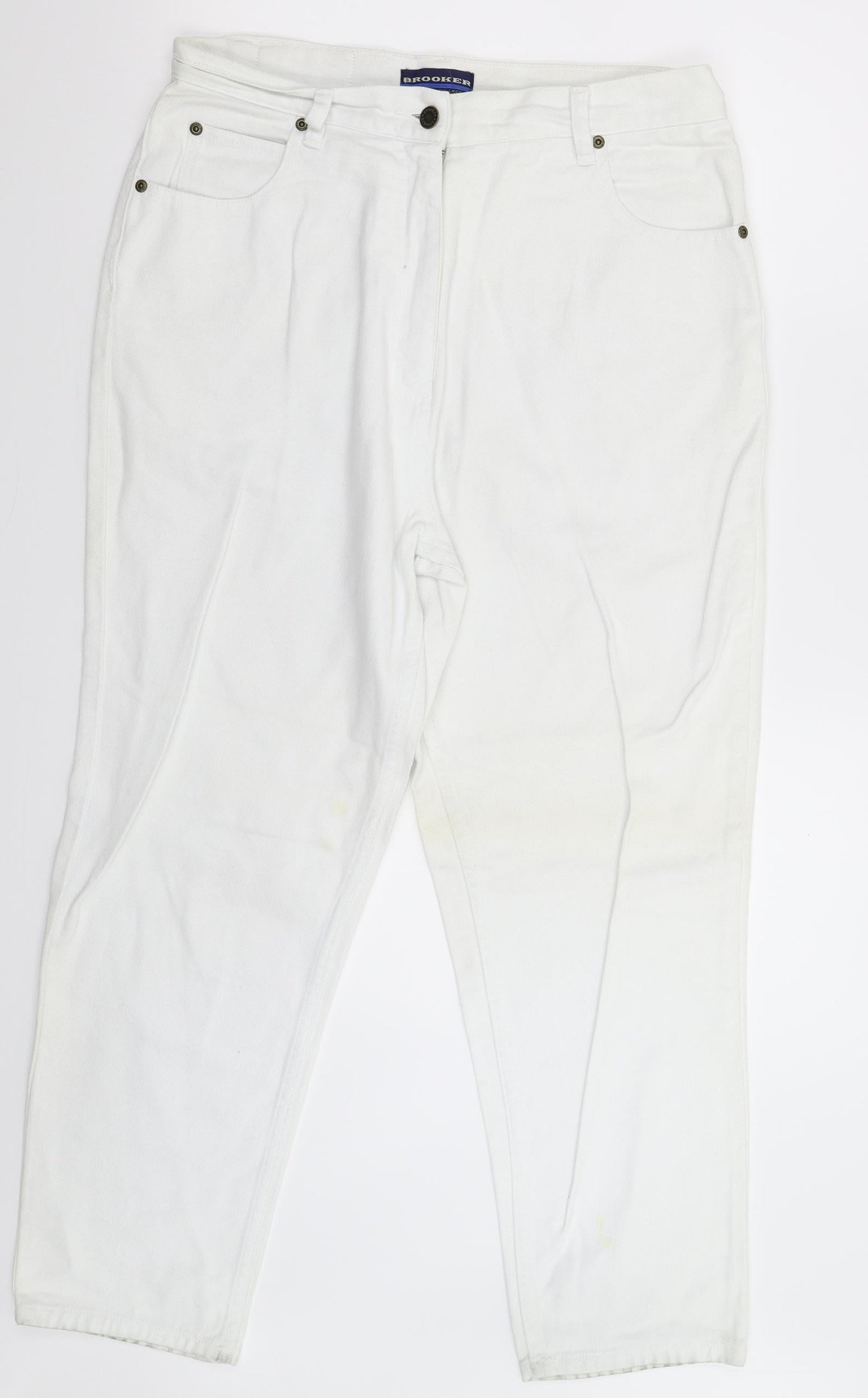 Brooker Womens White  Denim Straight Jeans Size 16 L25 in