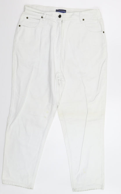 Brooker Womens White  Denim Straight Jeans Size 16 L25 in