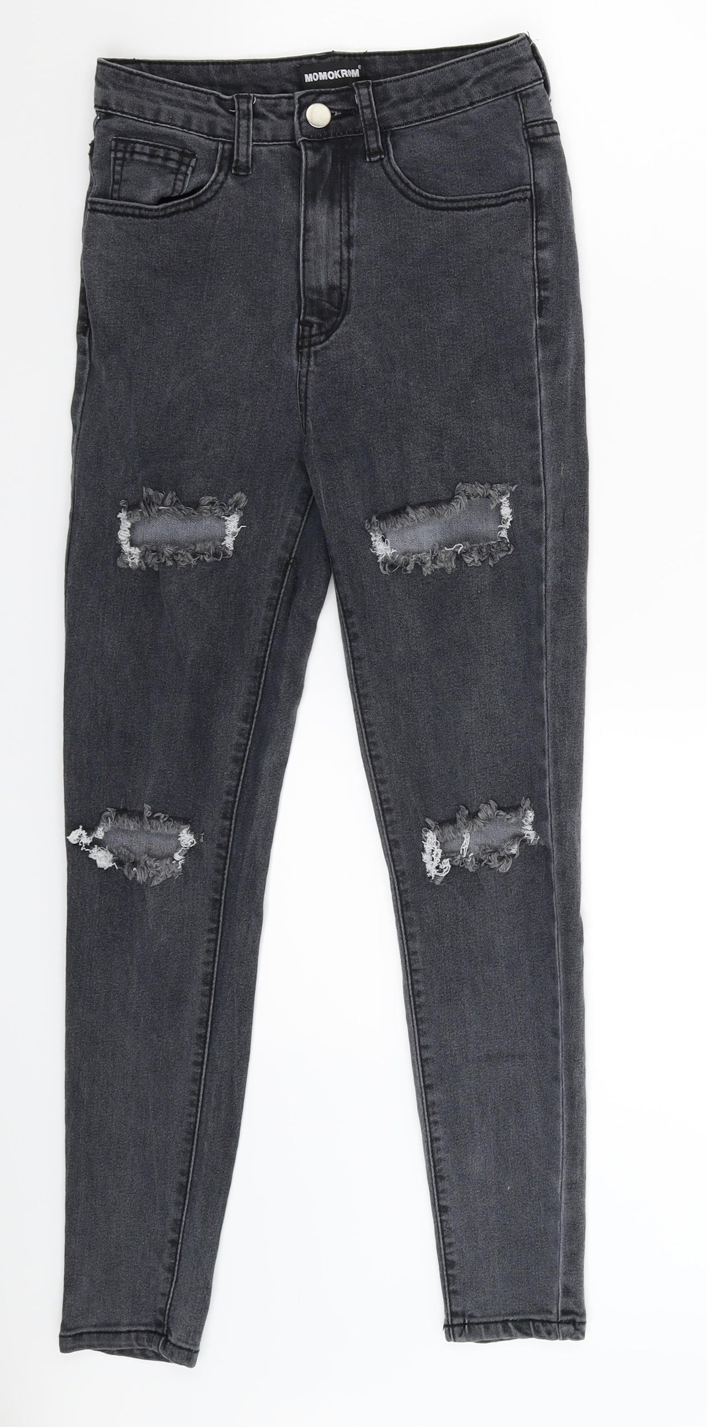 Womens UK Size S Momokrom Extra-Slim Fit Jegging Grey Jeans