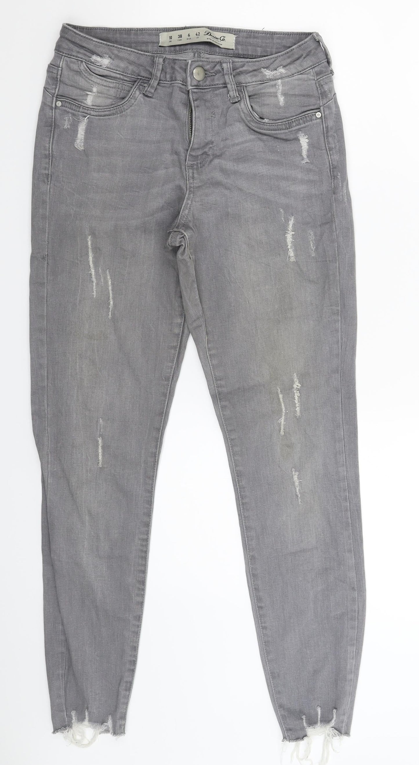 Denim Co Womens Grey  Denim Jegging Jeans Size 10 L27 in