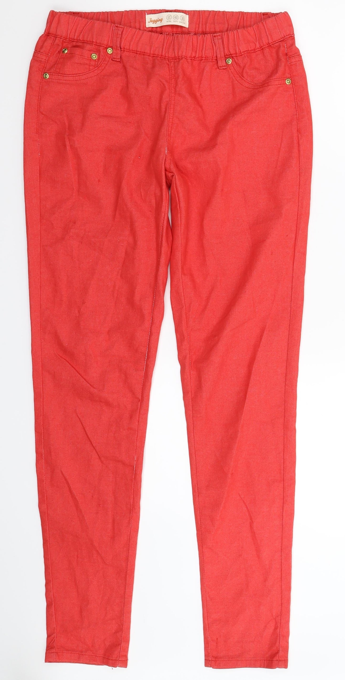 Denim Co Womens Red  Denim Jegging Jeans Size 12 L31 in