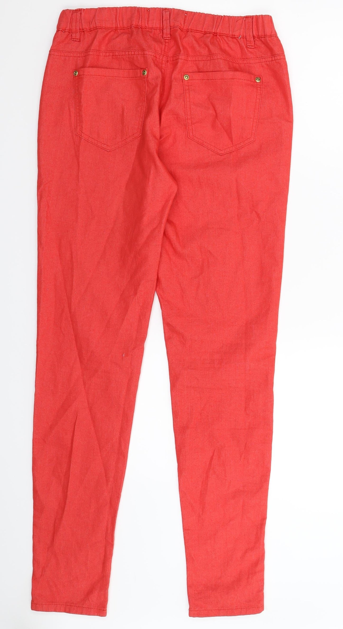 Denim Co Womens Red  Denim Jegging Jeans Size 12 L31 in