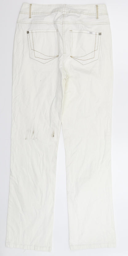 Womens UK Size 28 in Cecil Regular Fit Straight White Jeans