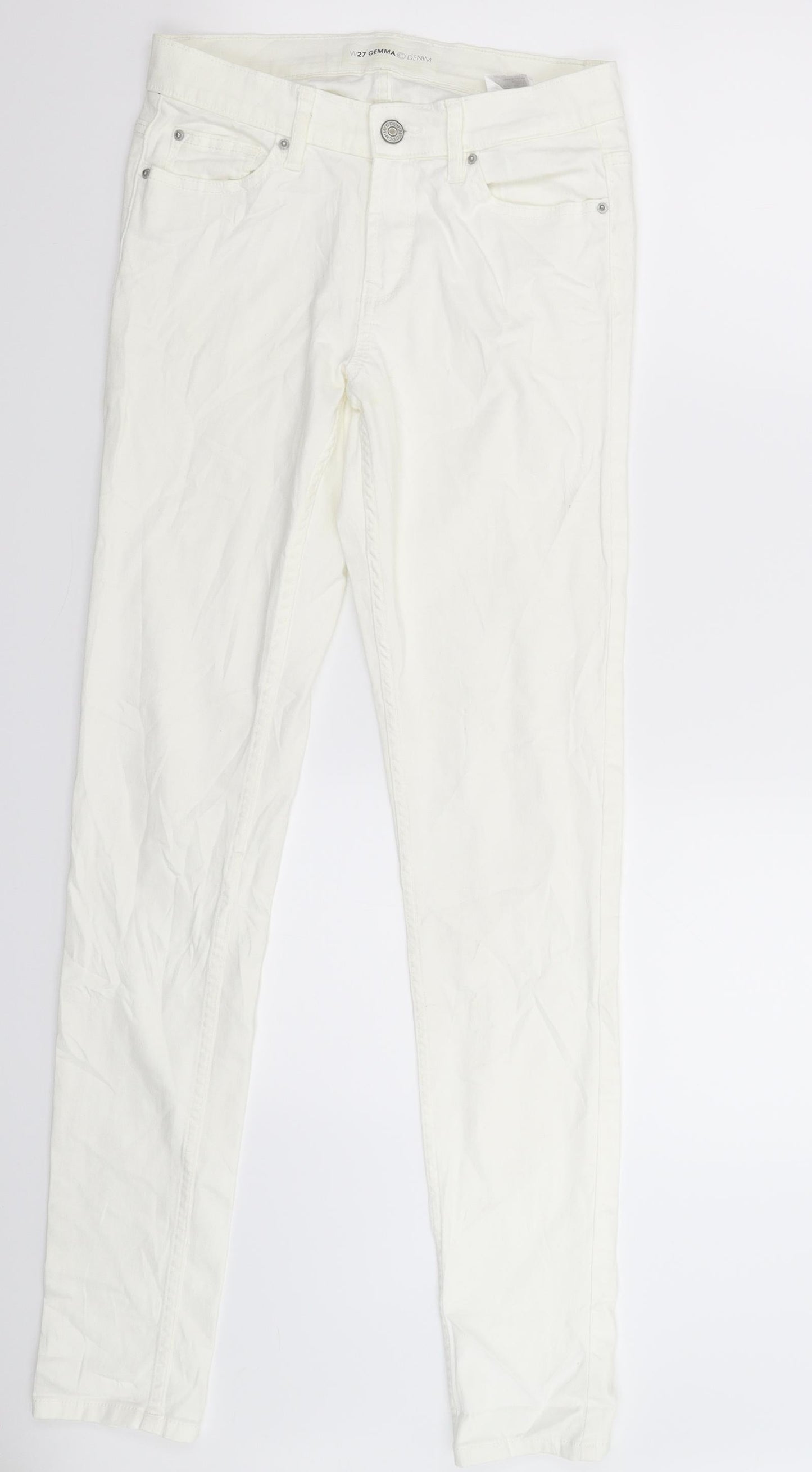 Gemma Womens White  Denim Skinny Jeans Size 27 in L31 in