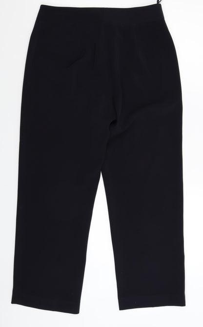 Womens UK Size 12 Per Una Regular Fit Dress Pants Blue Trousers