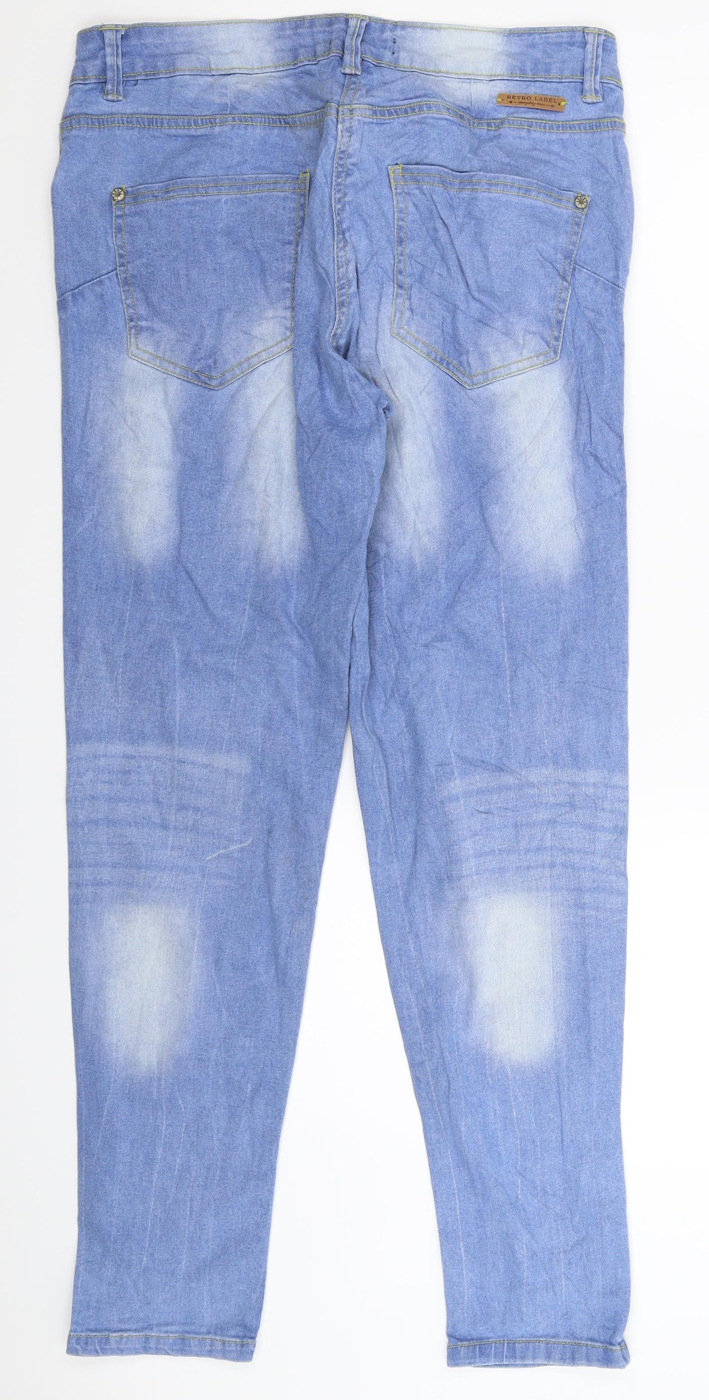 Retro Womens Blue  Denim Skinny Jeans Size 32 in L30 in