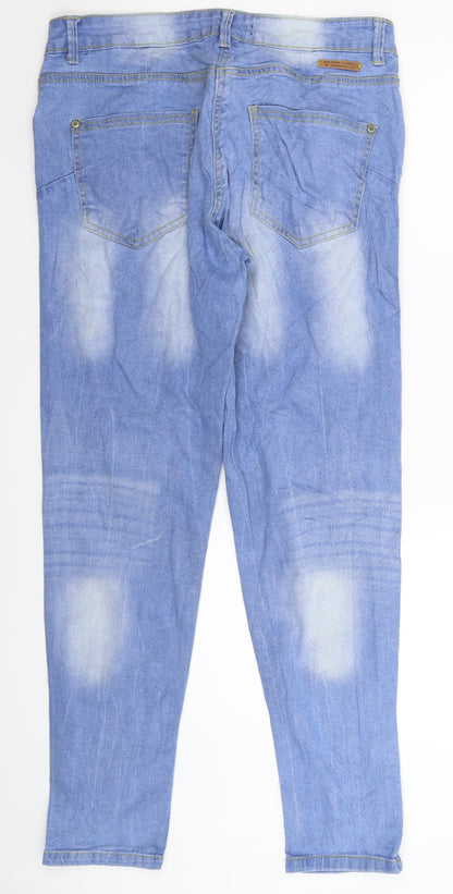 Retro Womens Blue  Denim Skinny Jeans Size 32 in L30 in