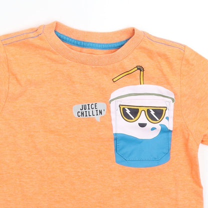 F&F Boys Orange   Basic T-Shirt Size 3-4 Years