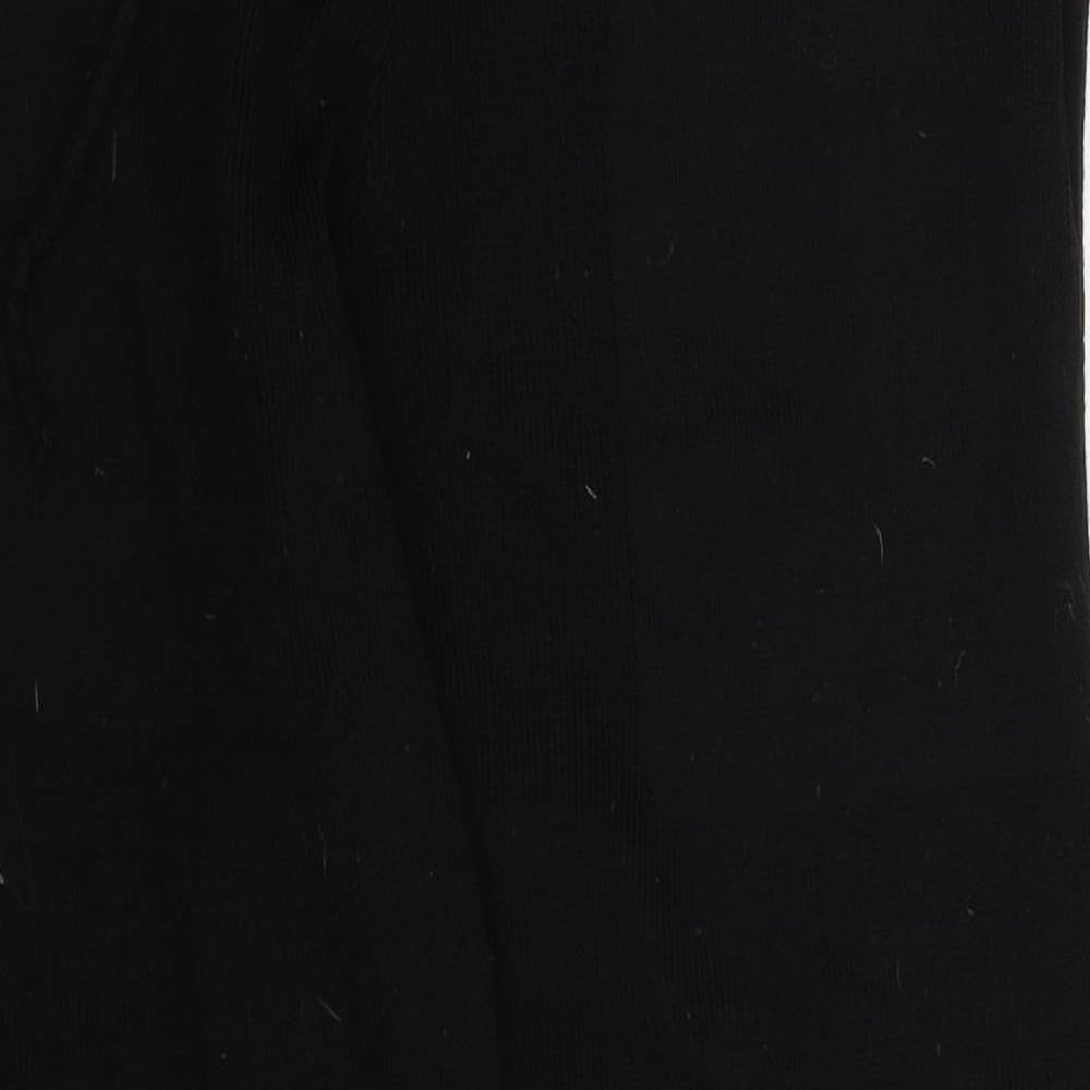 Womens UK Size L Preworn Regular Fit Cropped Black Trousers