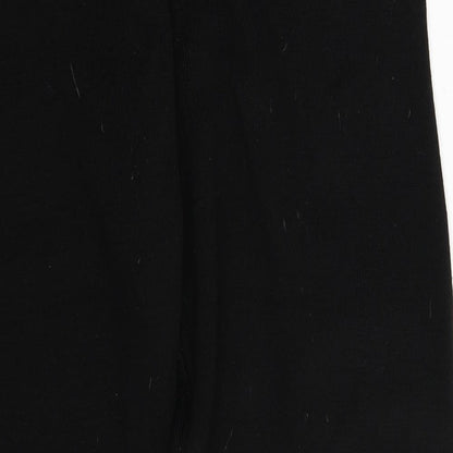 Womens UK Size L Preworn Regular Fit Cropped Black Trousers