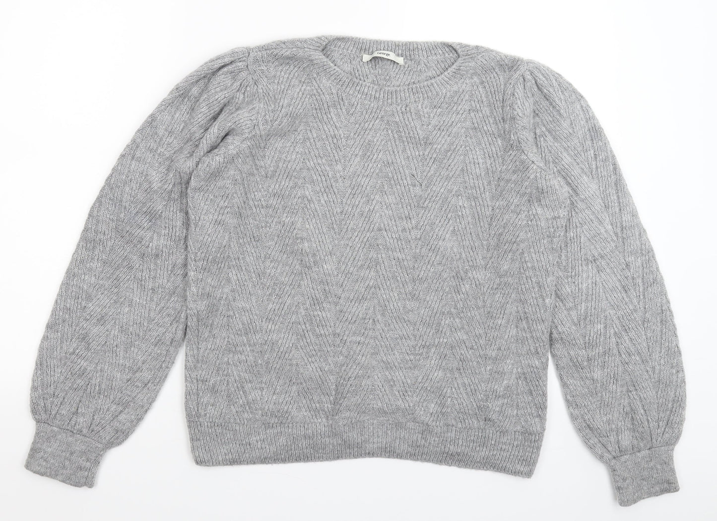 George Womens Grey  Knit Pullover Jumper Size S