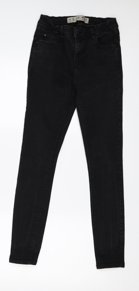 Denim & Co. Womens Black   Skinny Jeans Size 10 L27 in
