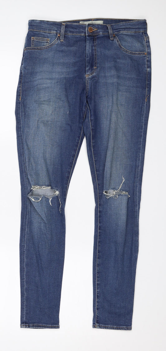 Topshop Womens Blue  Denim Skinny Jeans Size 28 L27 in