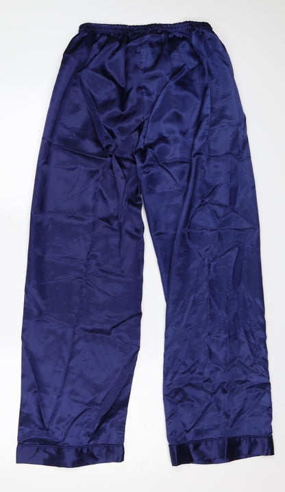 Preworn Womens Blue Solid  Capri Pyjama Pants Size 10